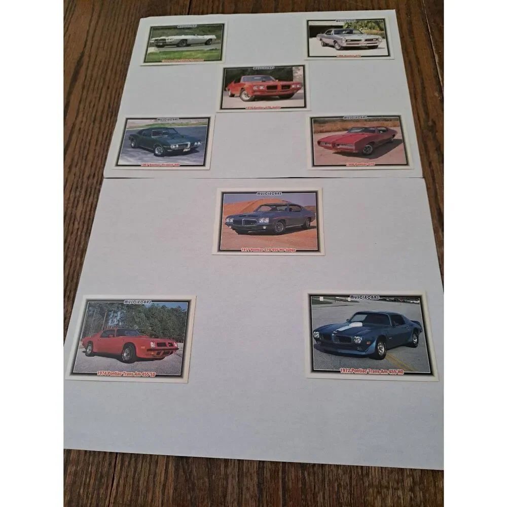 Vintage 1992 Collect A Card Musclecar Trading Cards Lot of 8 Pontiac Car Cards